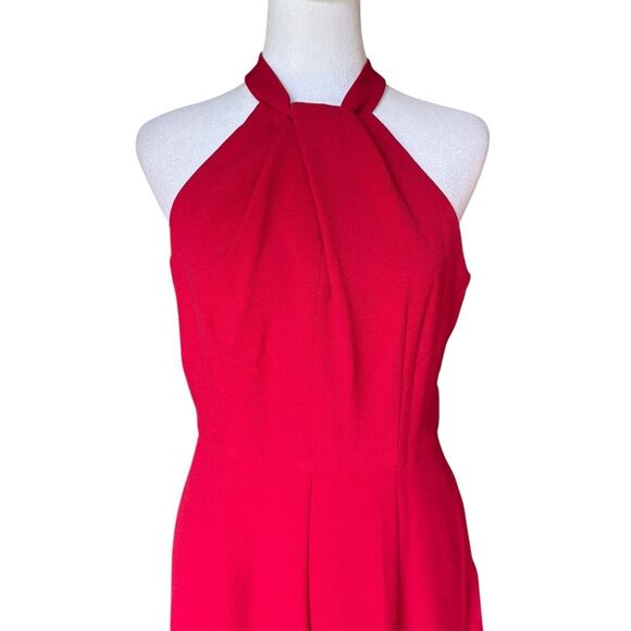 Julia Jordan Halter Sleeveless Jumpsuit Twist Front Wide Leg Womens Size 4 Red - Picture 5 of 11